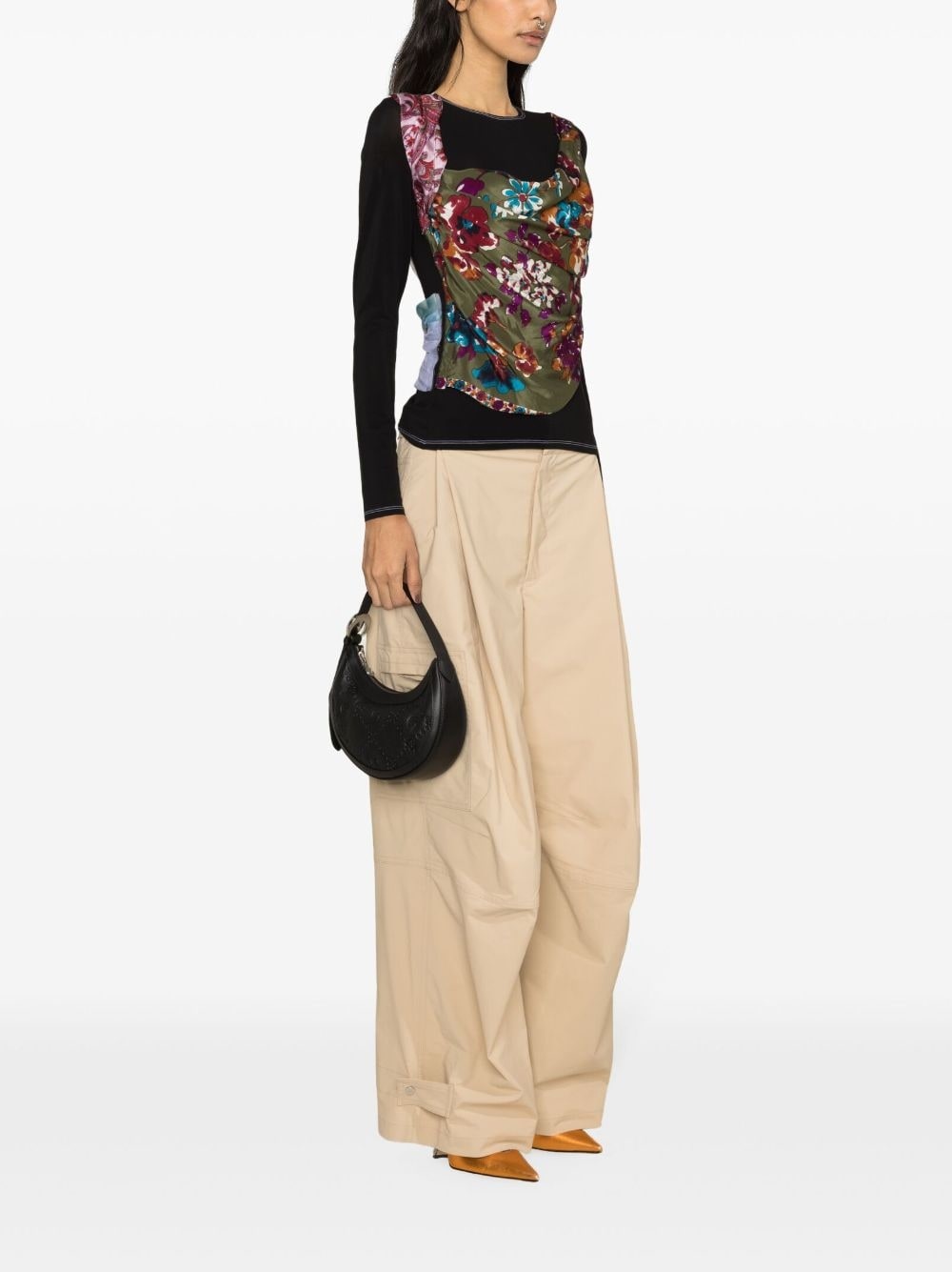 Regenerated Scarves draped T-shirt - 3