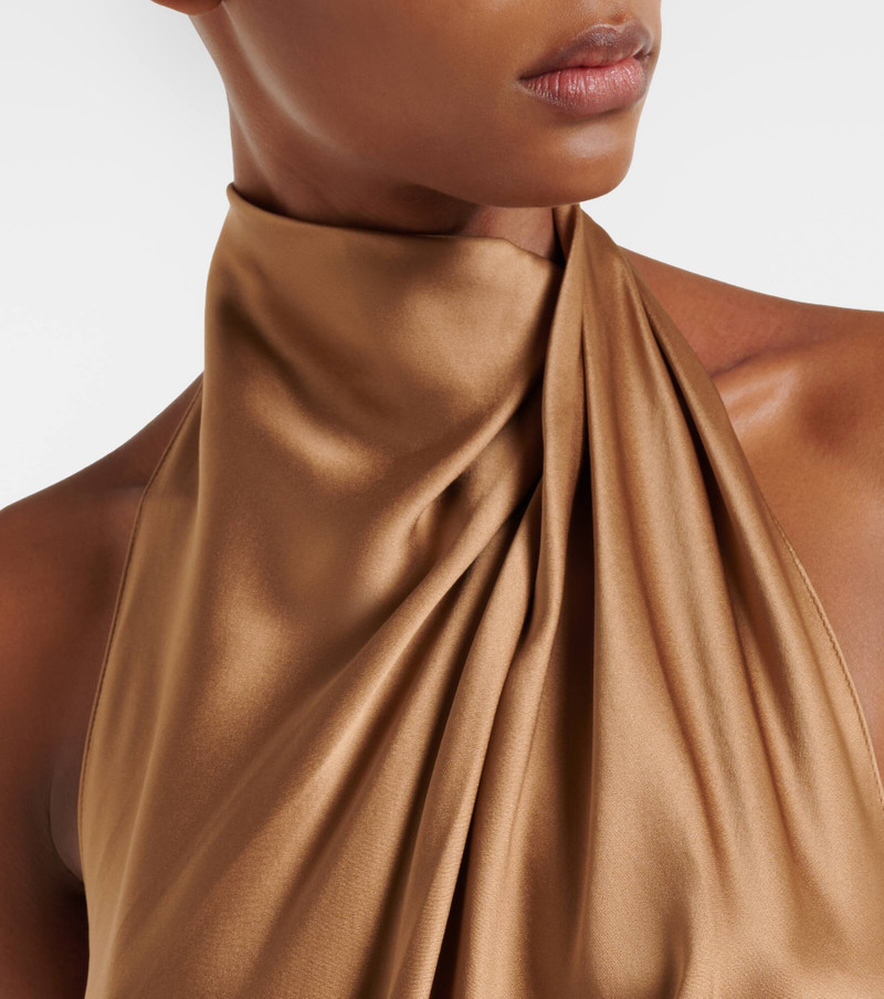 Halterneck silk satin gown 4