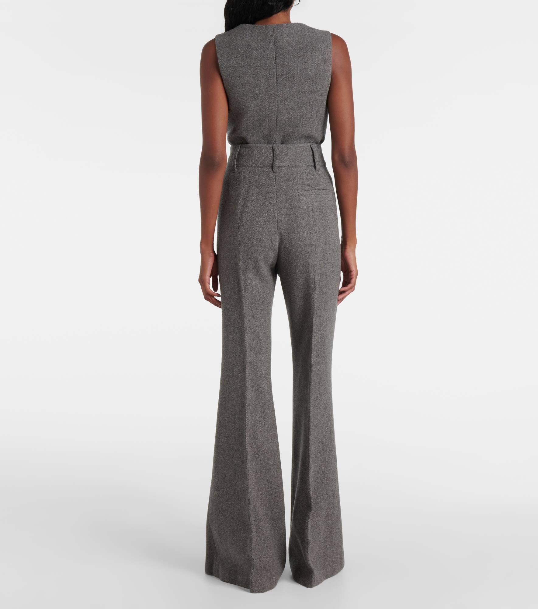 Rhein high-rise wool and cashmere flared pants - 3
