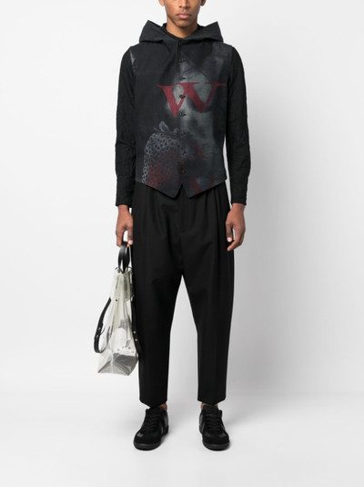 Yohji Yamamoto graphic-print hooded vest outlook