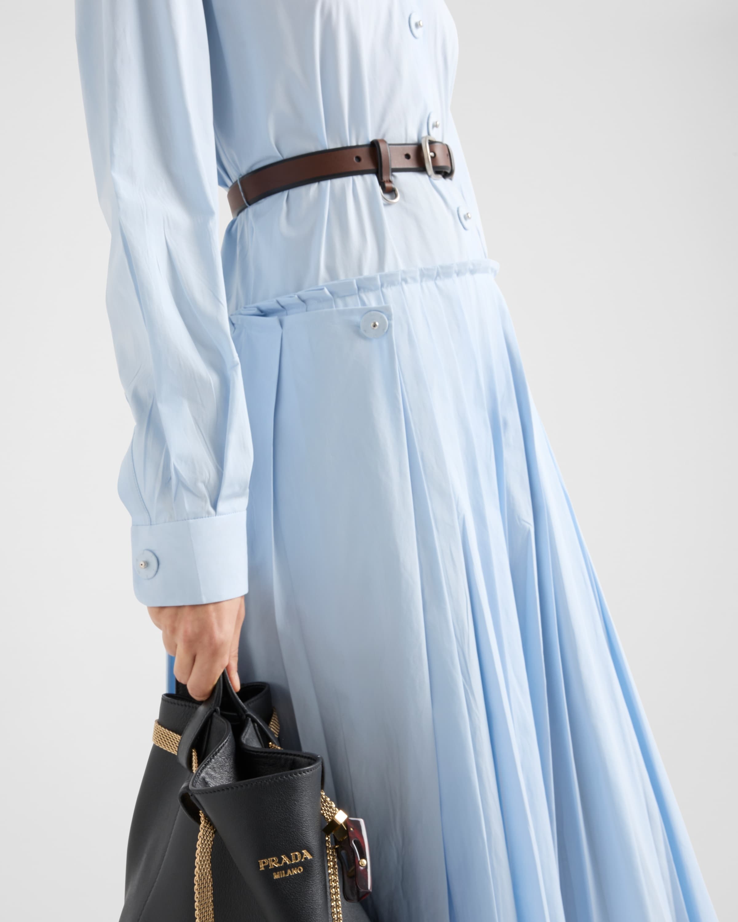 Pleated poplin dress - 4