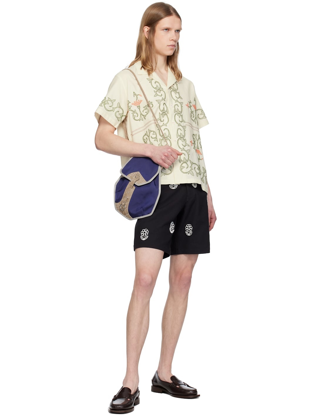 Off-White Embroidered Flower Shirt - 4