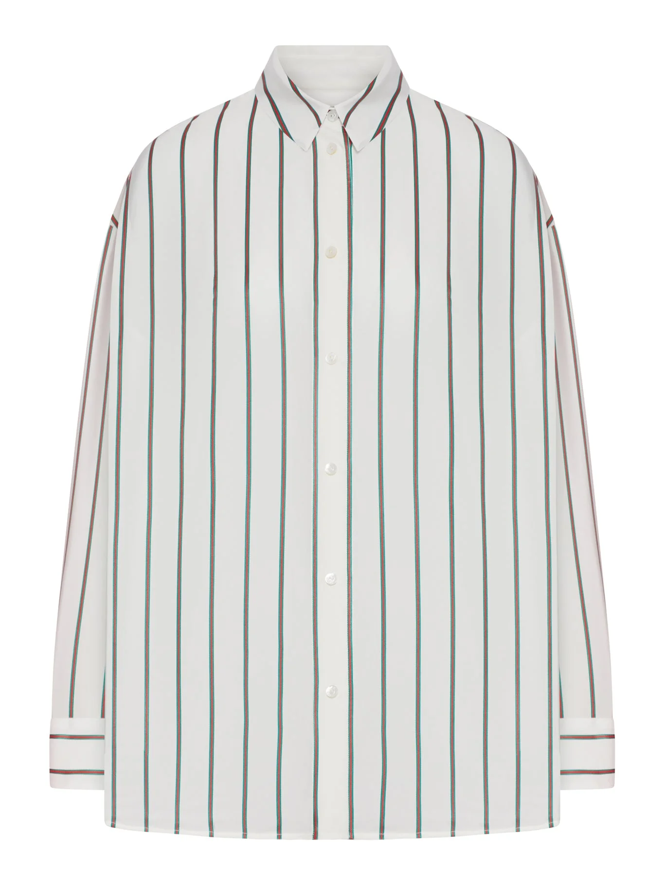 VERTICAL STRIPED SILK SHIRT - 1