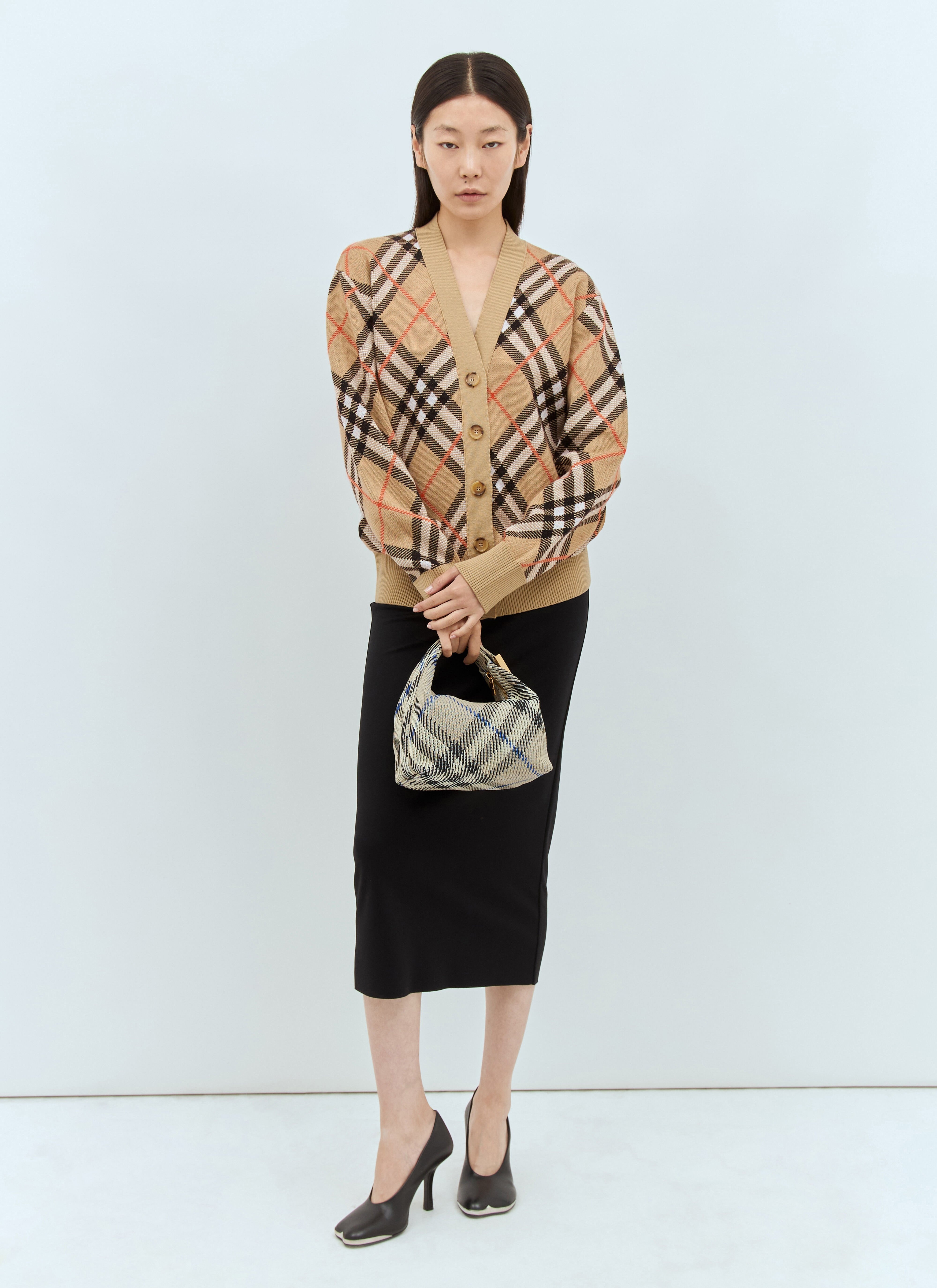 Check Wool-Blend Cardigan - 2