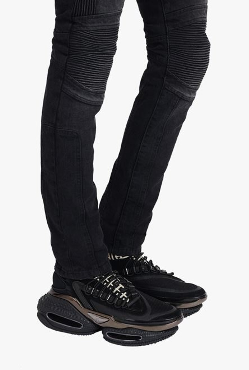 Balmain Bicolor jacquard B-Bold sneakers with elastic bands outlook