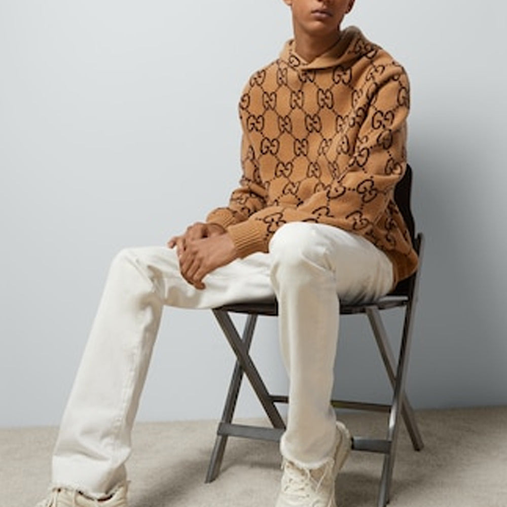 Gucci GG Wool Hooded Sweatshirt 'Camel Ebony' 770582-XKDSL-2667 - 2