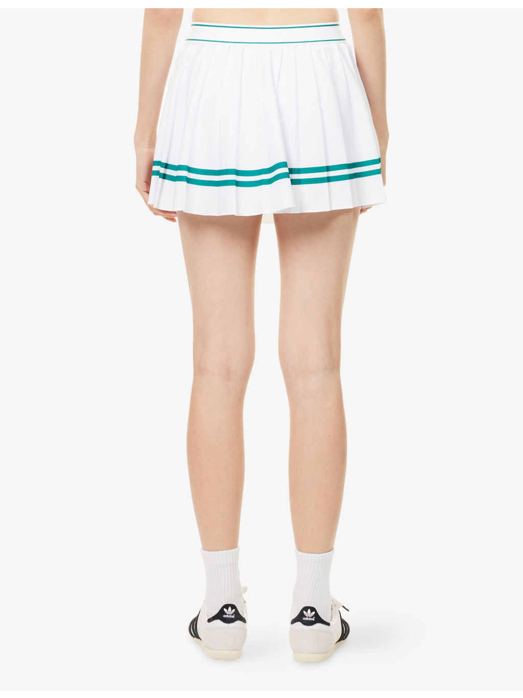 Italic Logo Pleated Stretch-Woven Mini Skirt - 4
