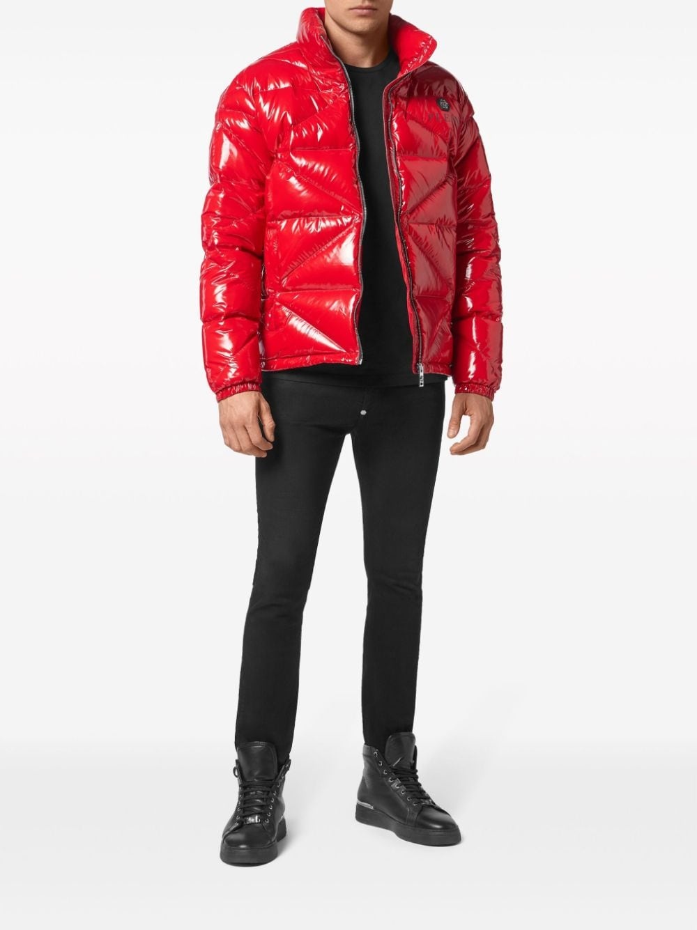 glossy padded jacket - 2