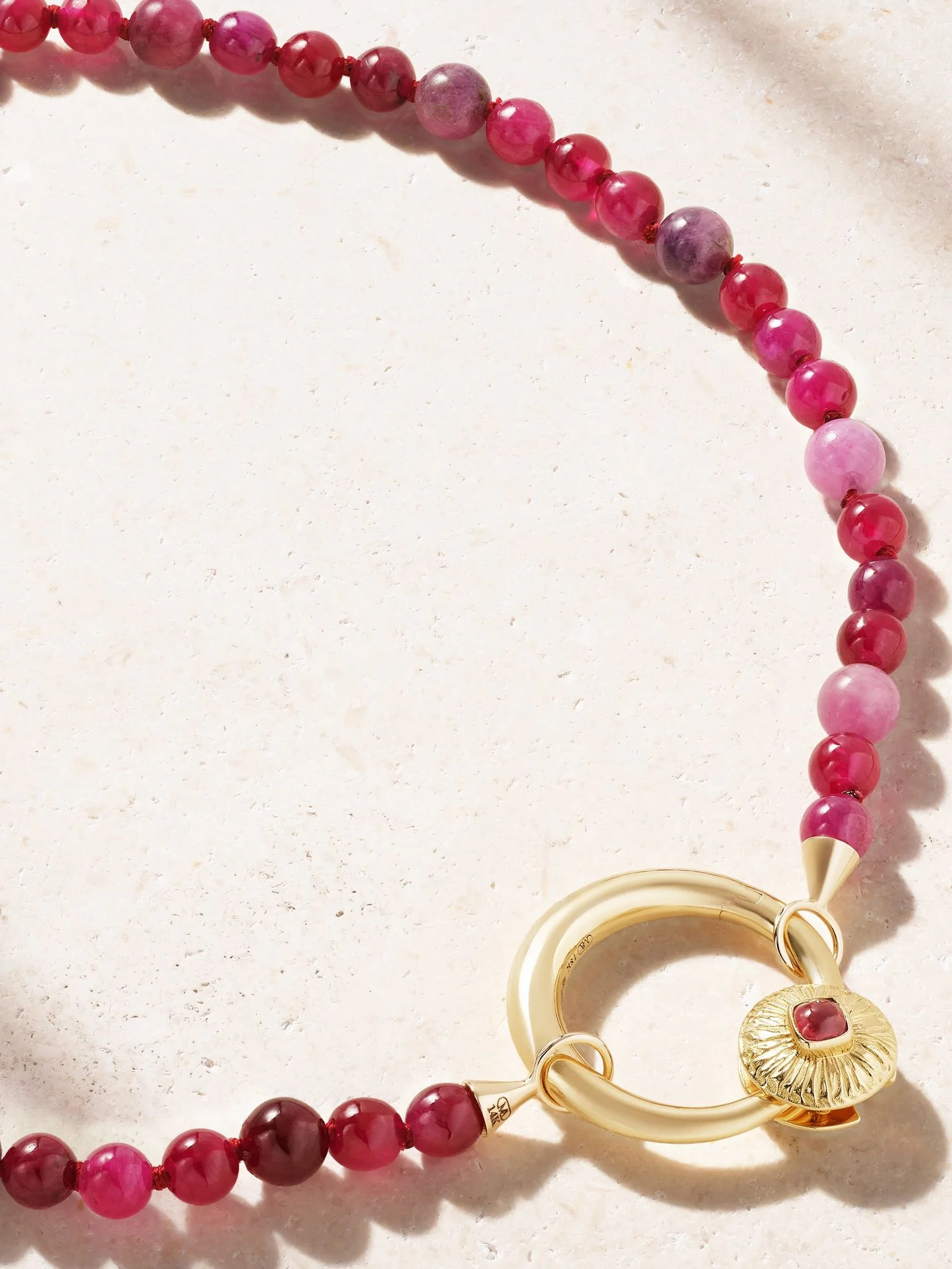 Flower Musgrave Lock 14-karat gold, ruby and spinel necklace Silver - 1