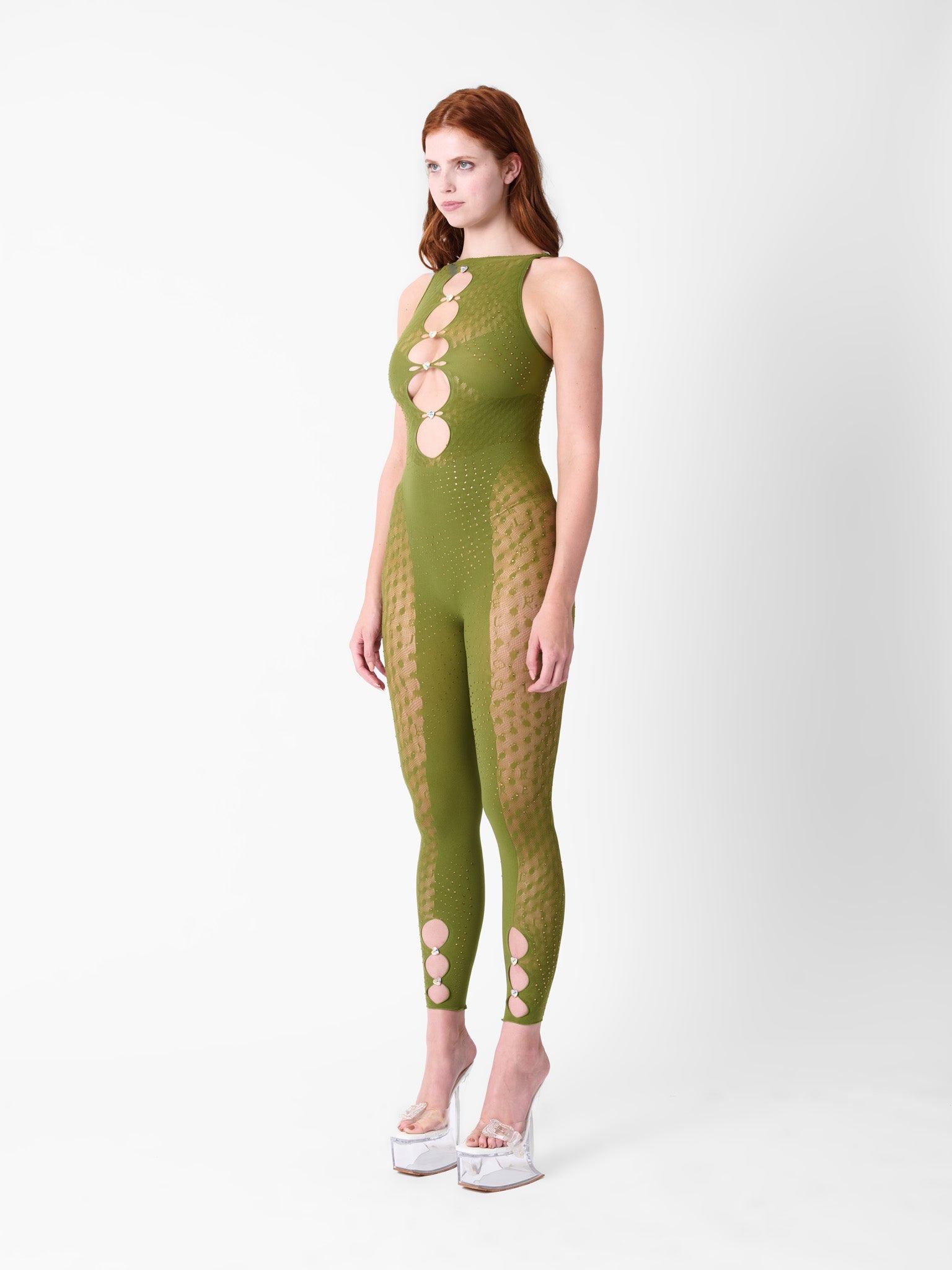 RHINESTONED JANICE JUMPSUIT SPEARMINT - 4