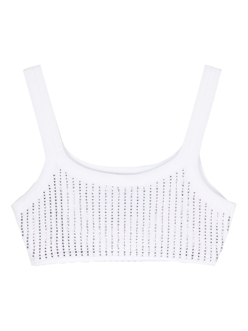 rhinestoned cotton crop top - 2