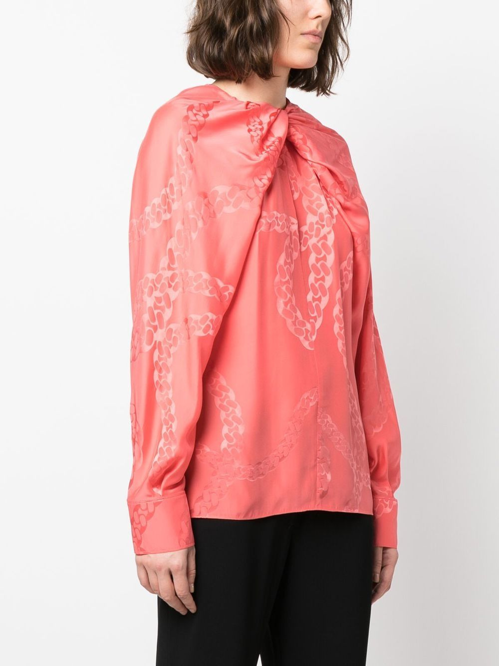 chain-link print blouse - 3
