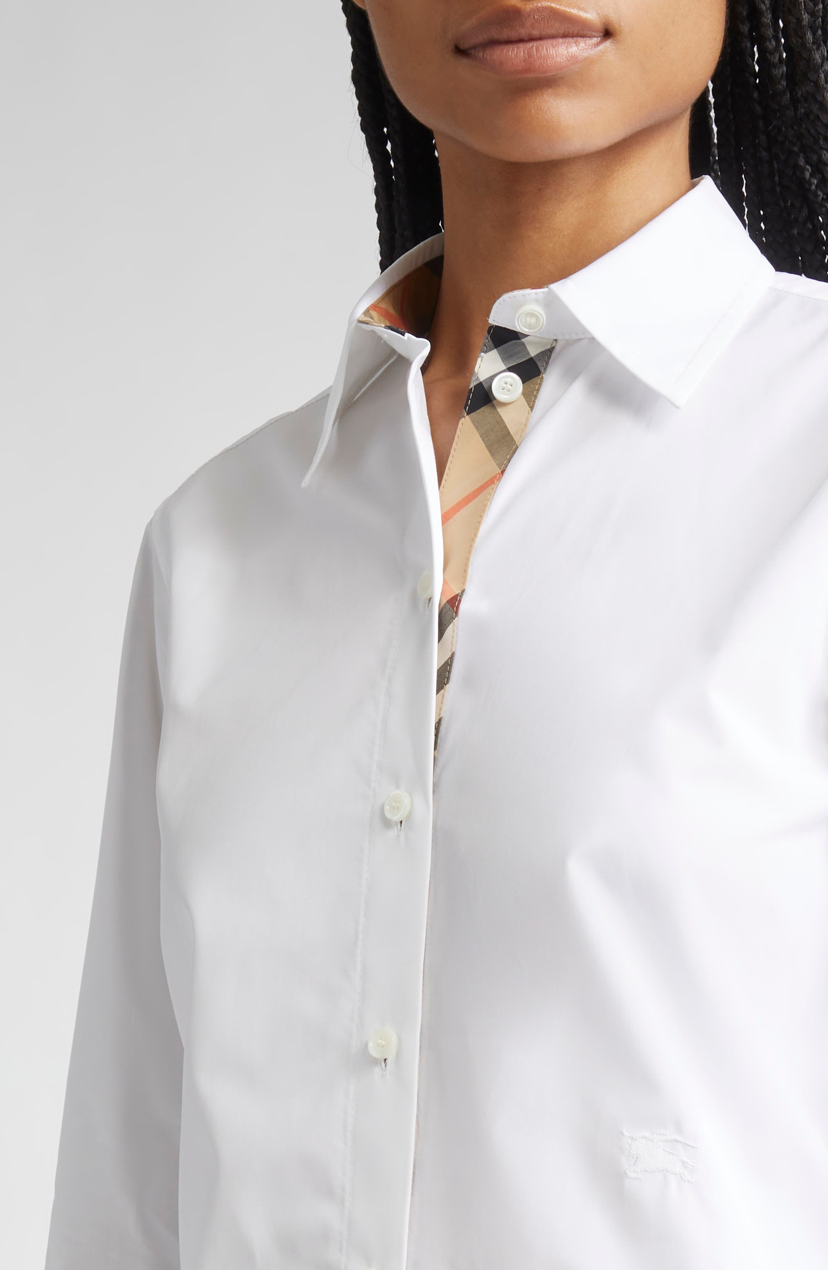 burberry Cotton Poplin Button-Up Shirt in White at Nordstrom - 4