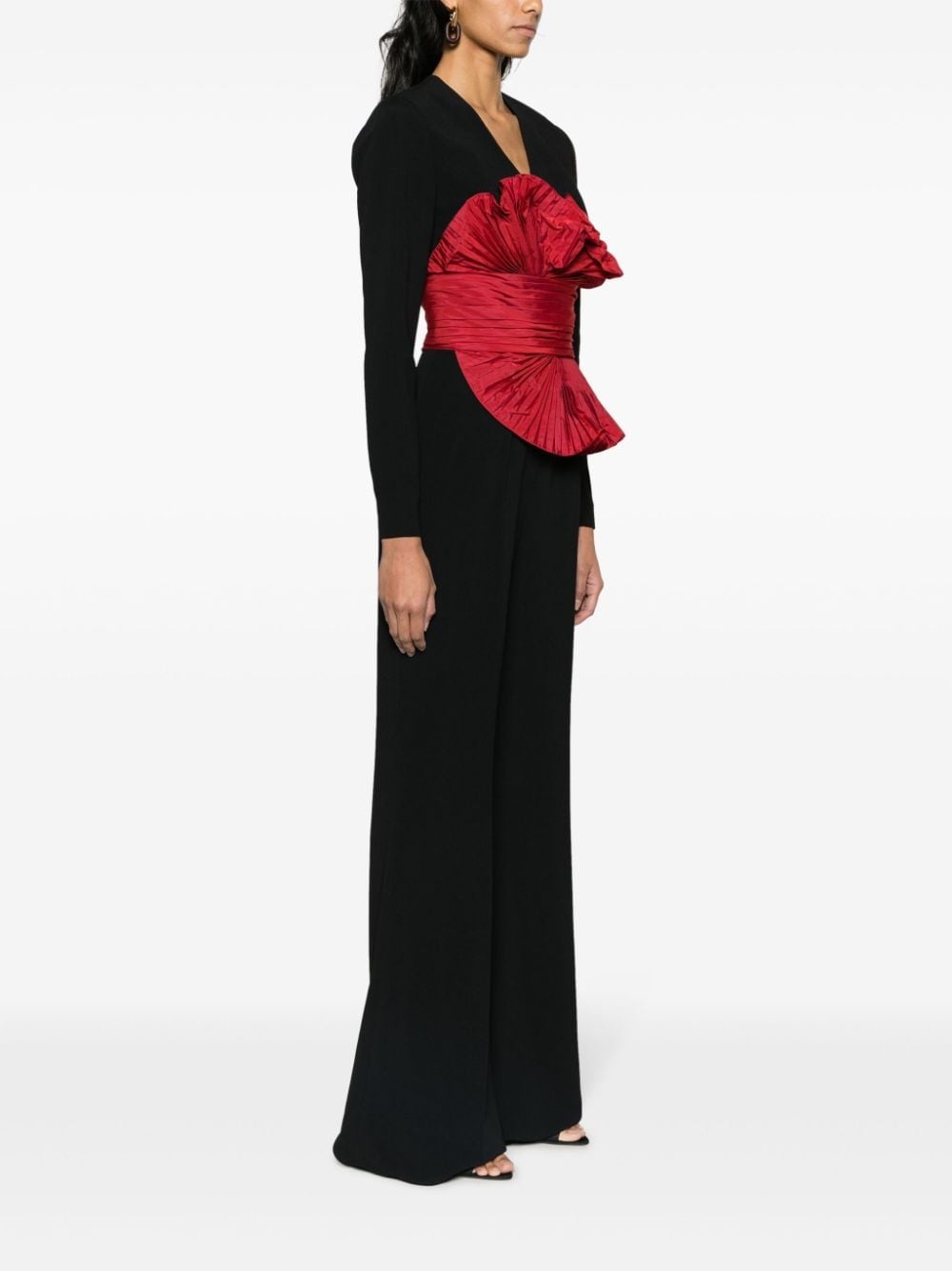 ruffle-detail flared jumpsuit - 3