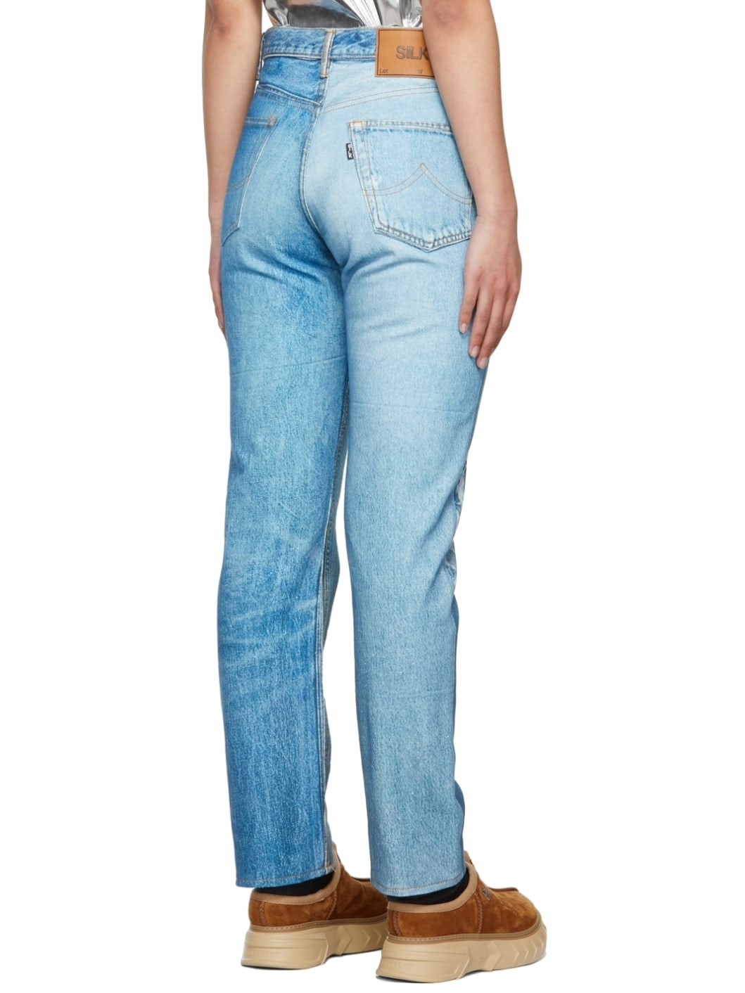 Blue Photo Print Jeans - 3