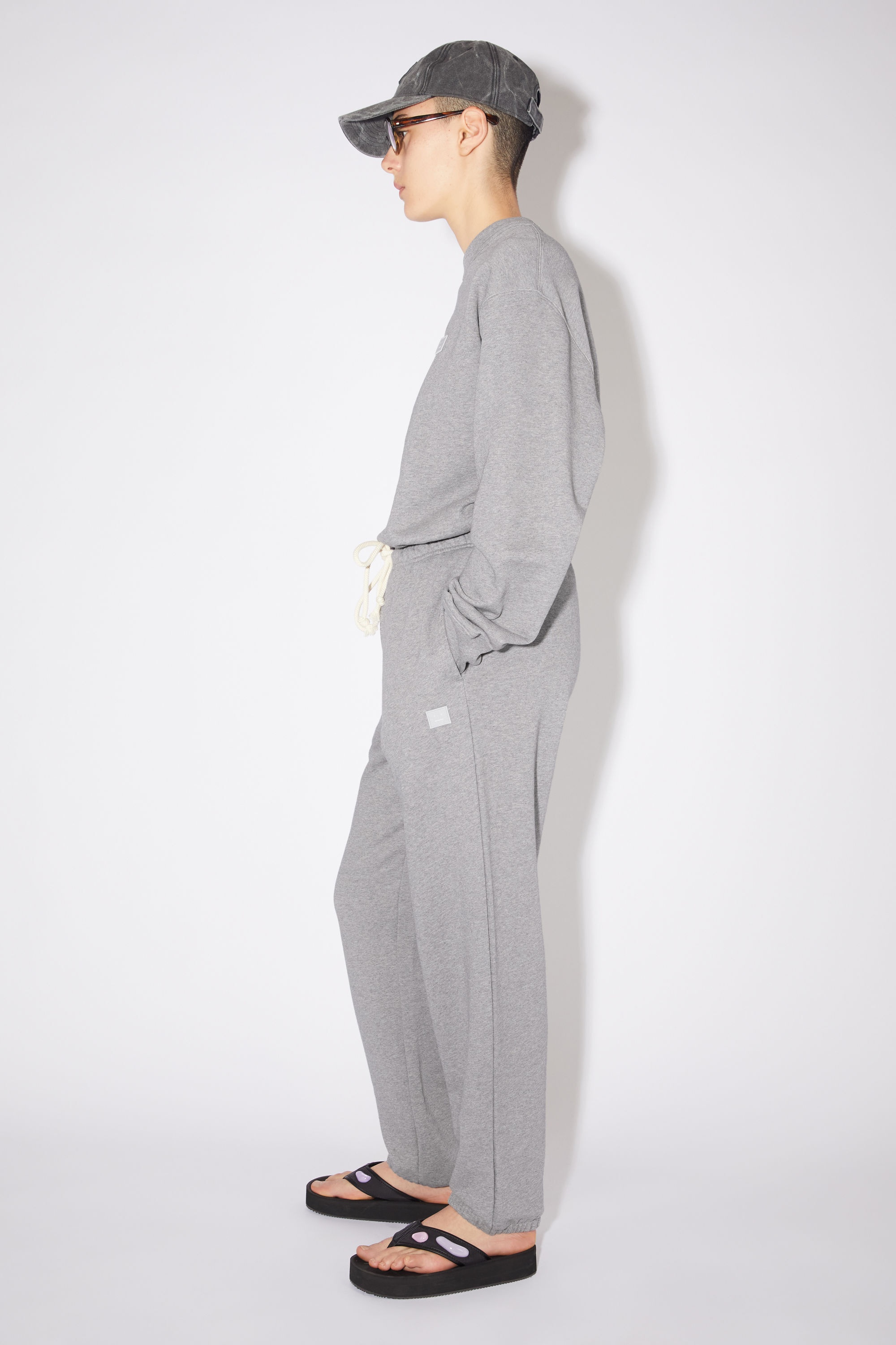 Fleece sweatpants - Light Grey Melange - 4