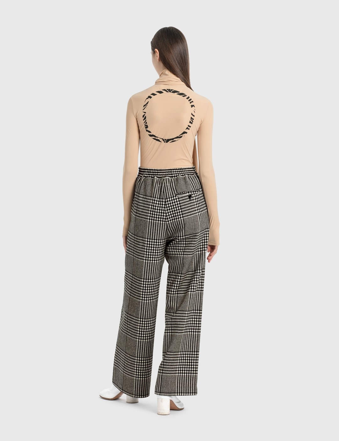 WIDE LEG PANTS IN SHETLAND CHECK WOOL - 2