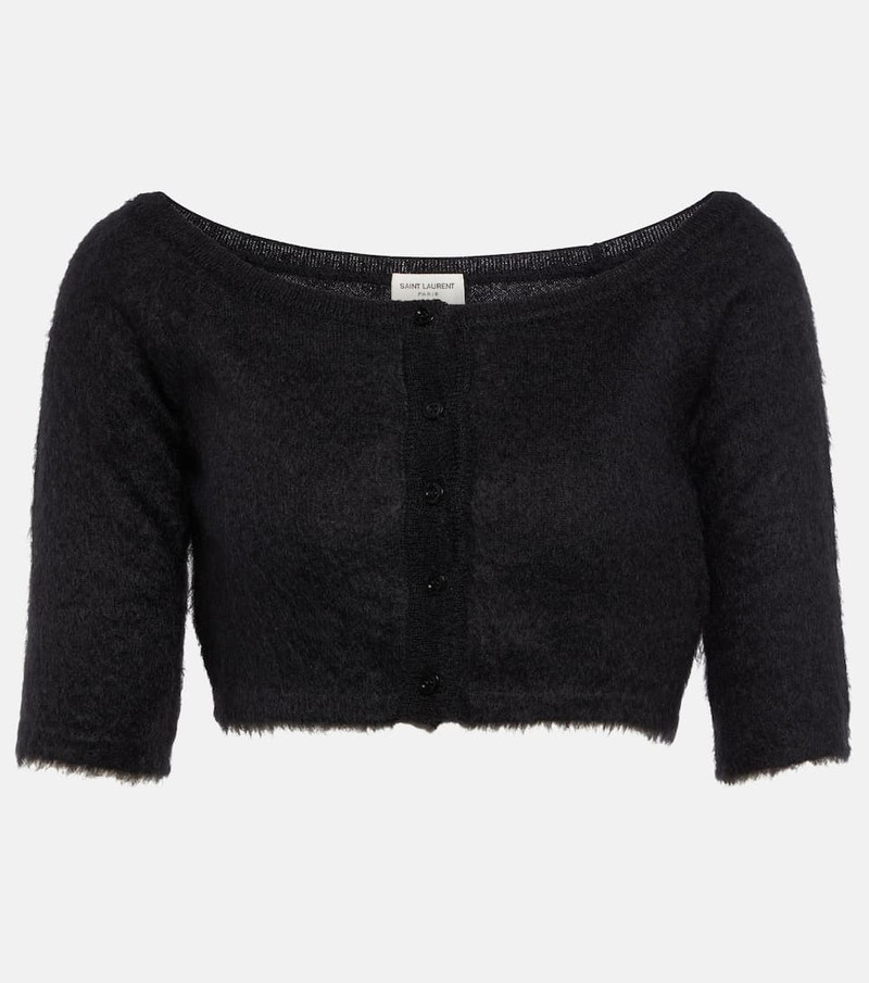 Brushed wool-blend cardigan - 1