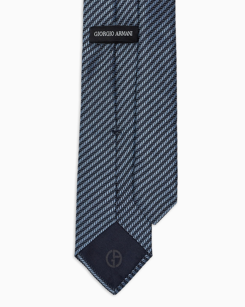 GIORGIO ARMANI PURE SILK TIE WITH GEOMETRIC JACQUARD MOTIF outlook