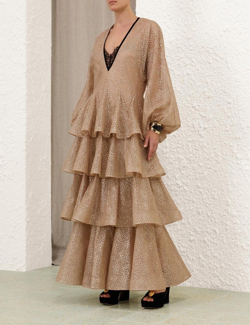 Zimmermann PAVILION GLITTER GOWN - 1370DF243CHP | REVERSIBLE