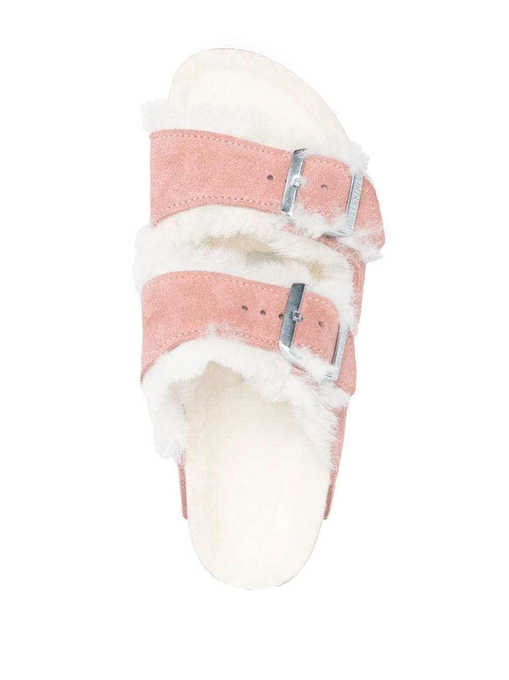 shearling double buckle slides - 4