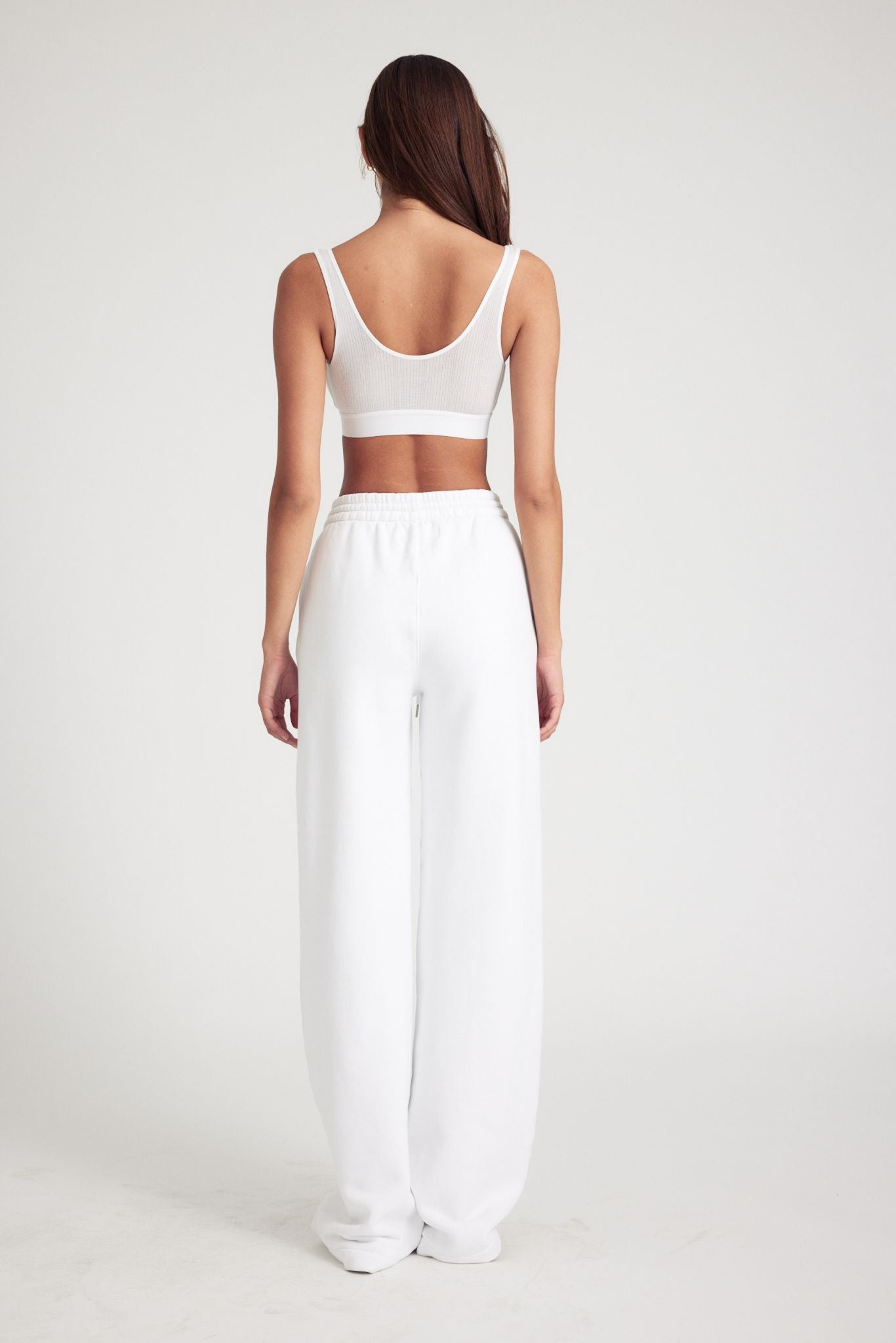 WHITE COTTON BAGGY SWEATPANTS - 6