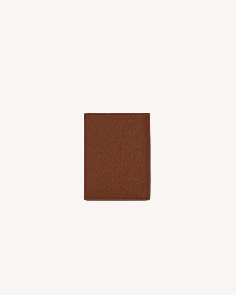 SAINT LAURENT TINY CASSANDRE CREDIT CARD WALLET IN GRAINED LEATHER outlook