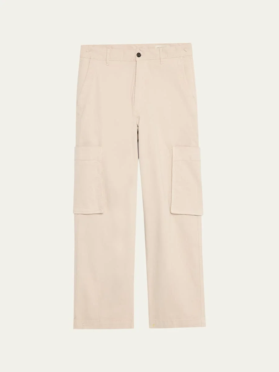 Men's Pale Grey Cotton Naim Cargo Pants - 1