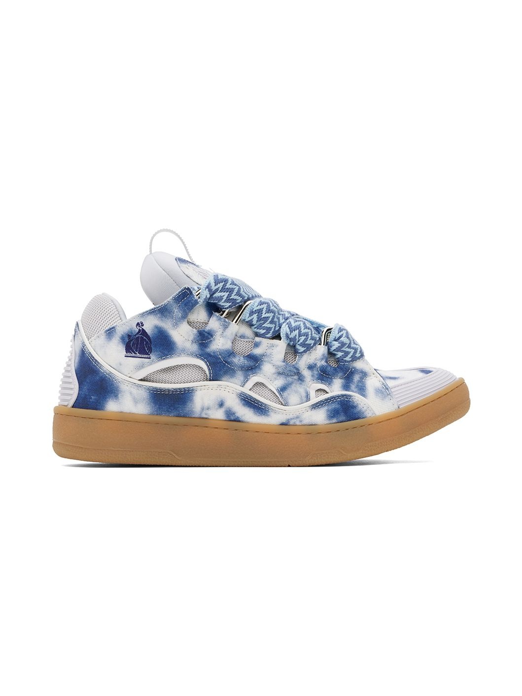 SSENSE Exclusive Blue Curb Washed Denim Sneakers - 1