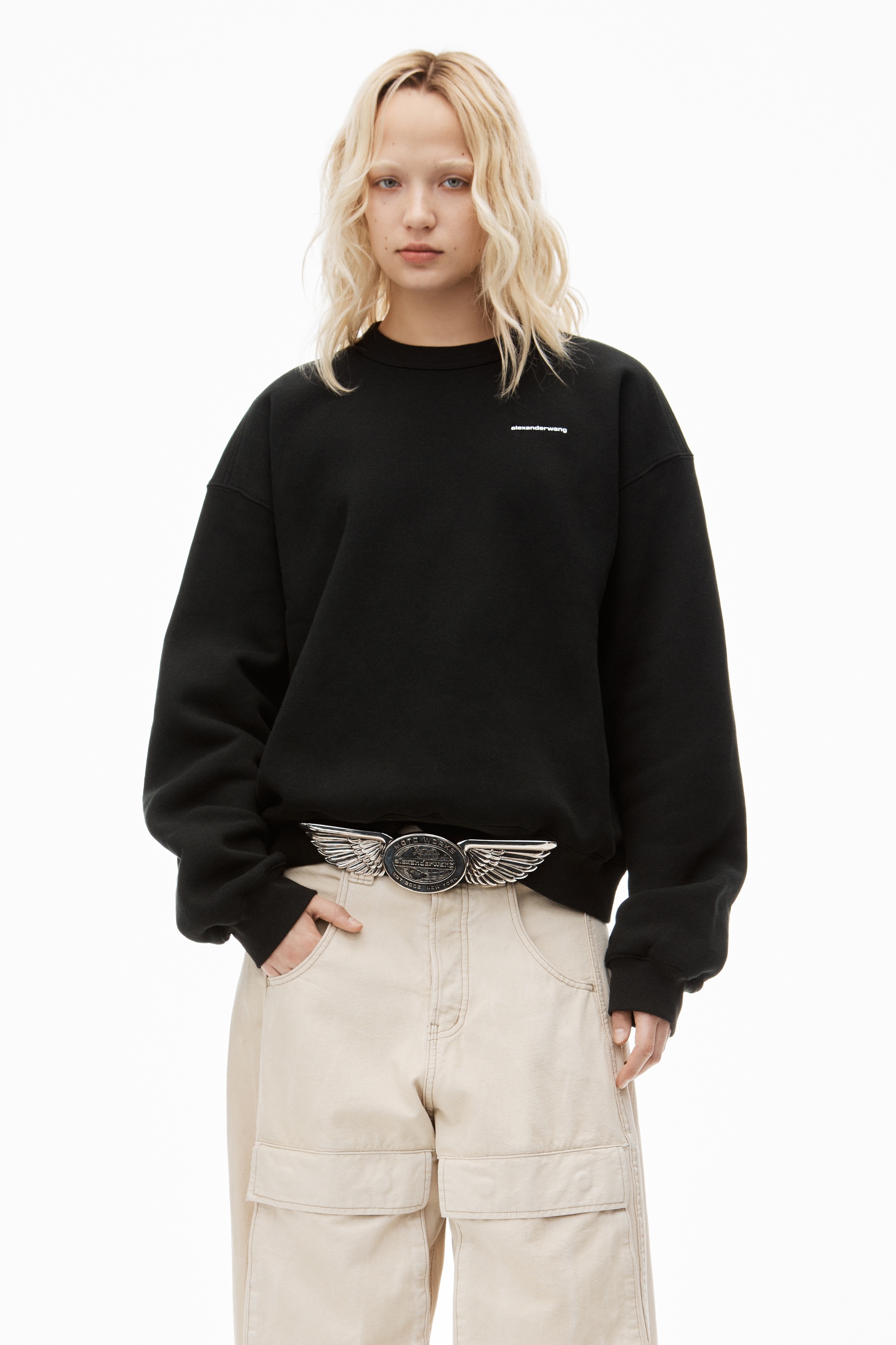 CREWNECK PULLOVER IN DENSE FLEECE - 2