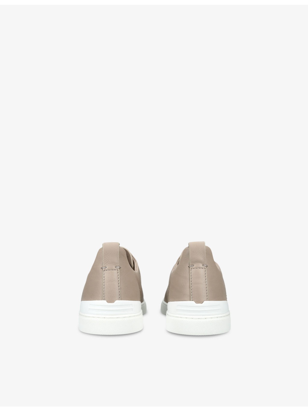 Triple-stitch low-top leather trainers - 4