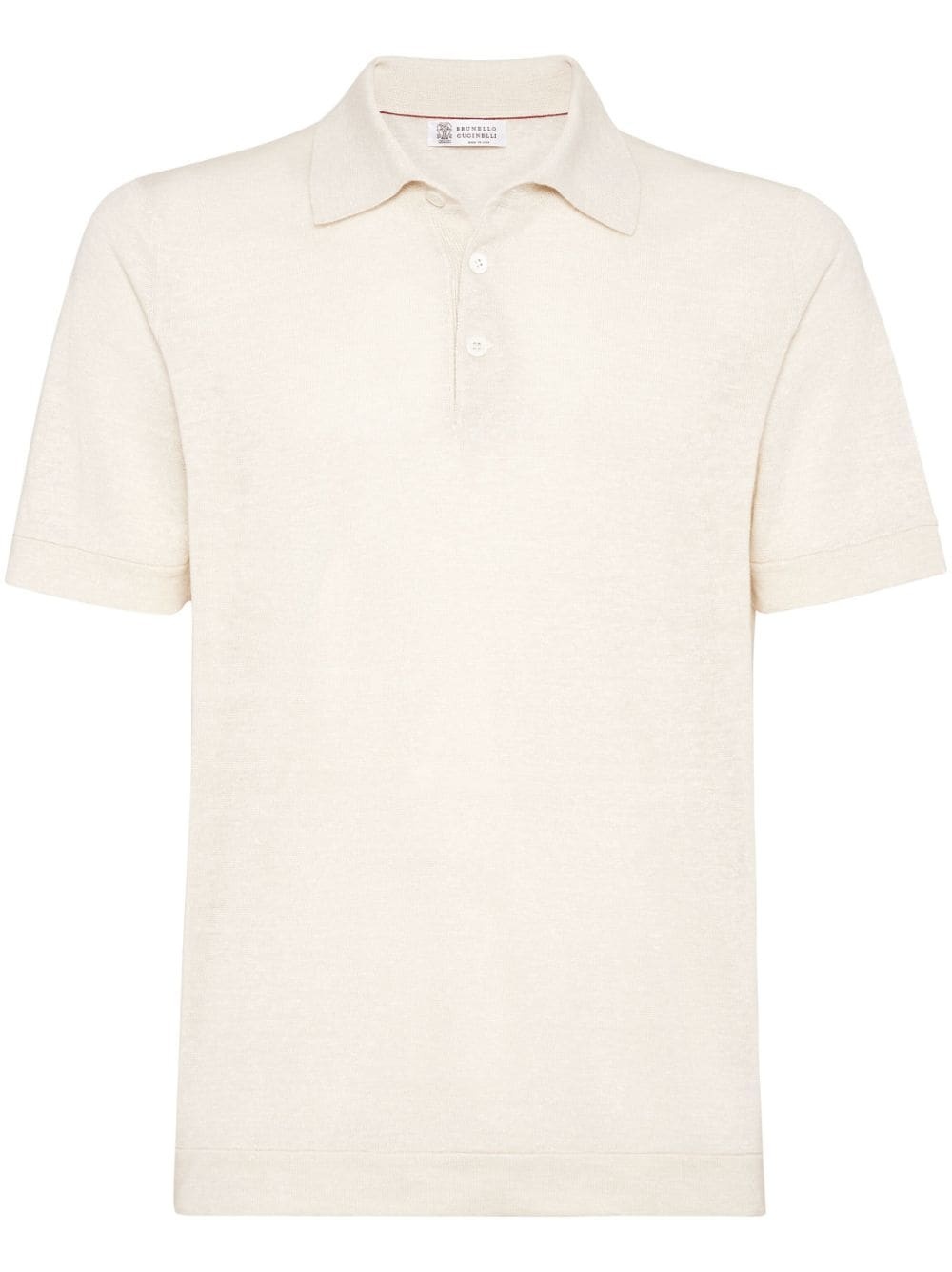 ribbed-collar slub-texture polo shirt - 1
