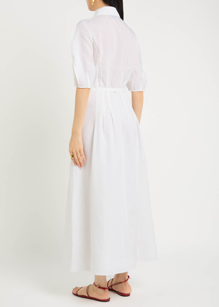 Gabriela Hearst Maude Darted Linen Midi Shirt Dress - 3