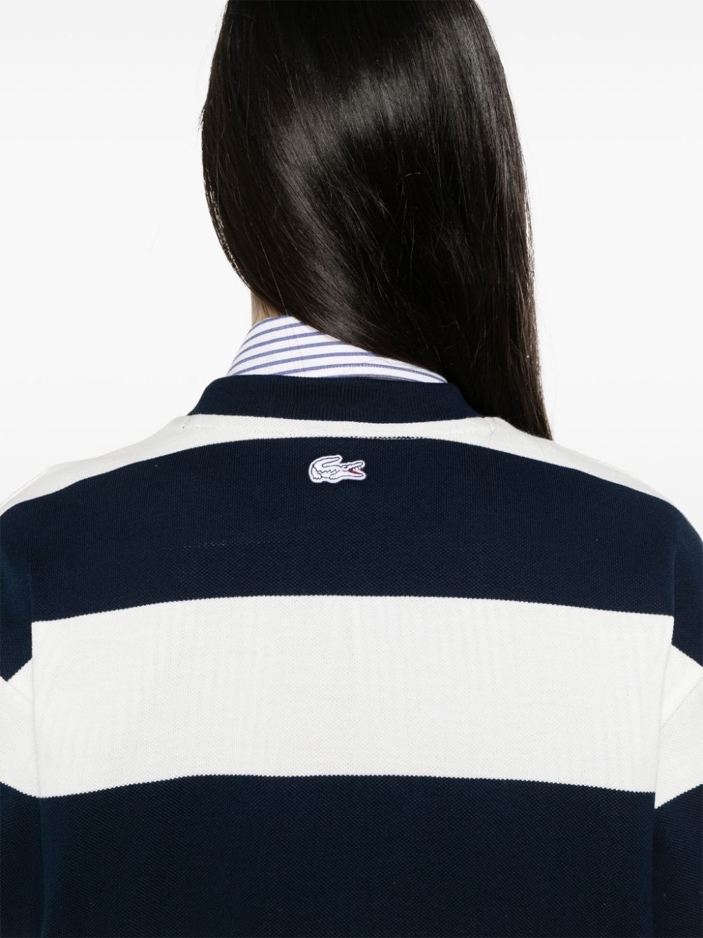 embroidered-logo striped sweatshirt - 5