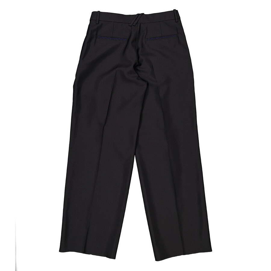 Burberry Wool Silk Pleated Tailored Trousers - 6