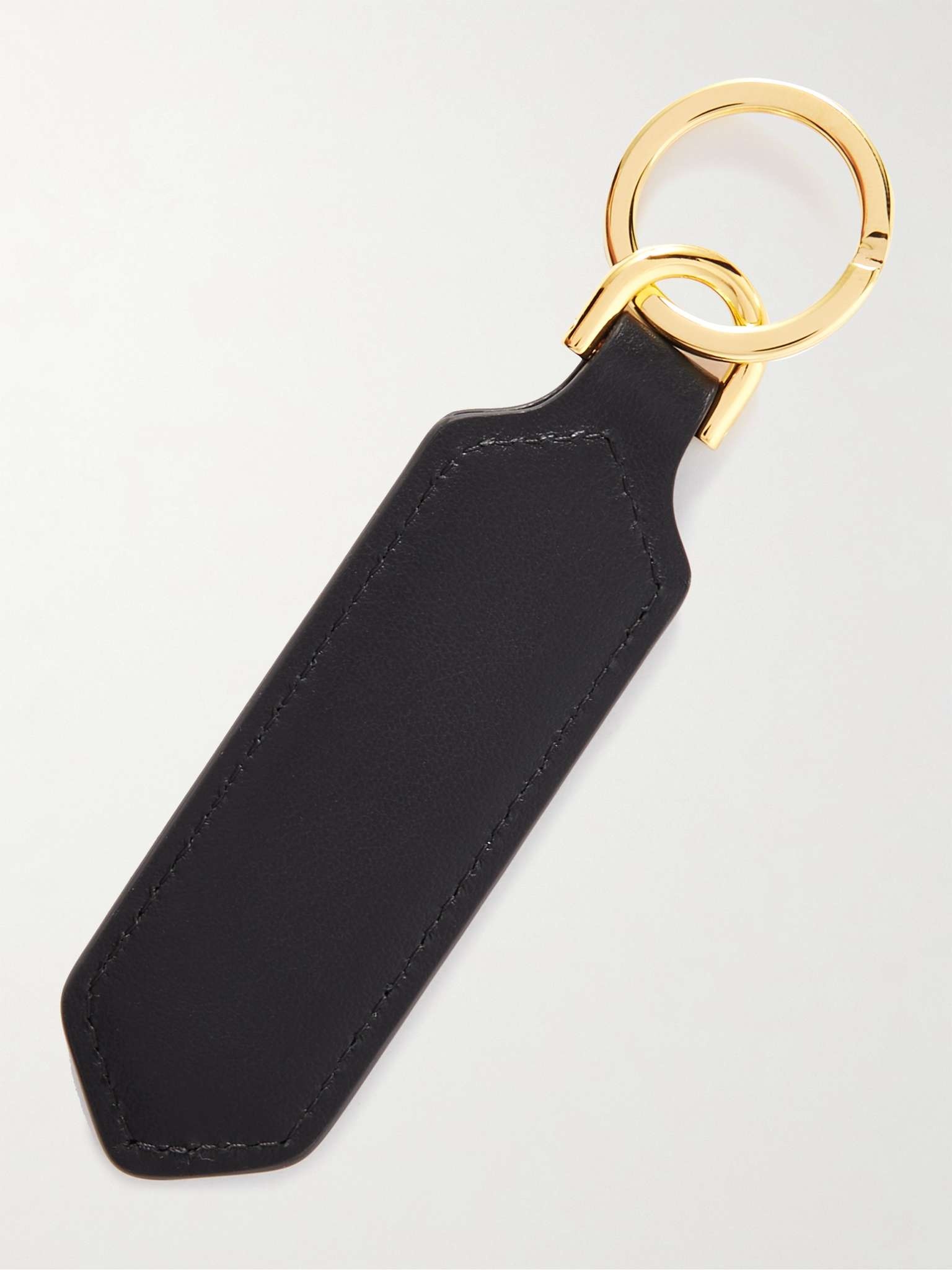 Logo-Debossed Leather and Gold-Tone Key Fob - 3