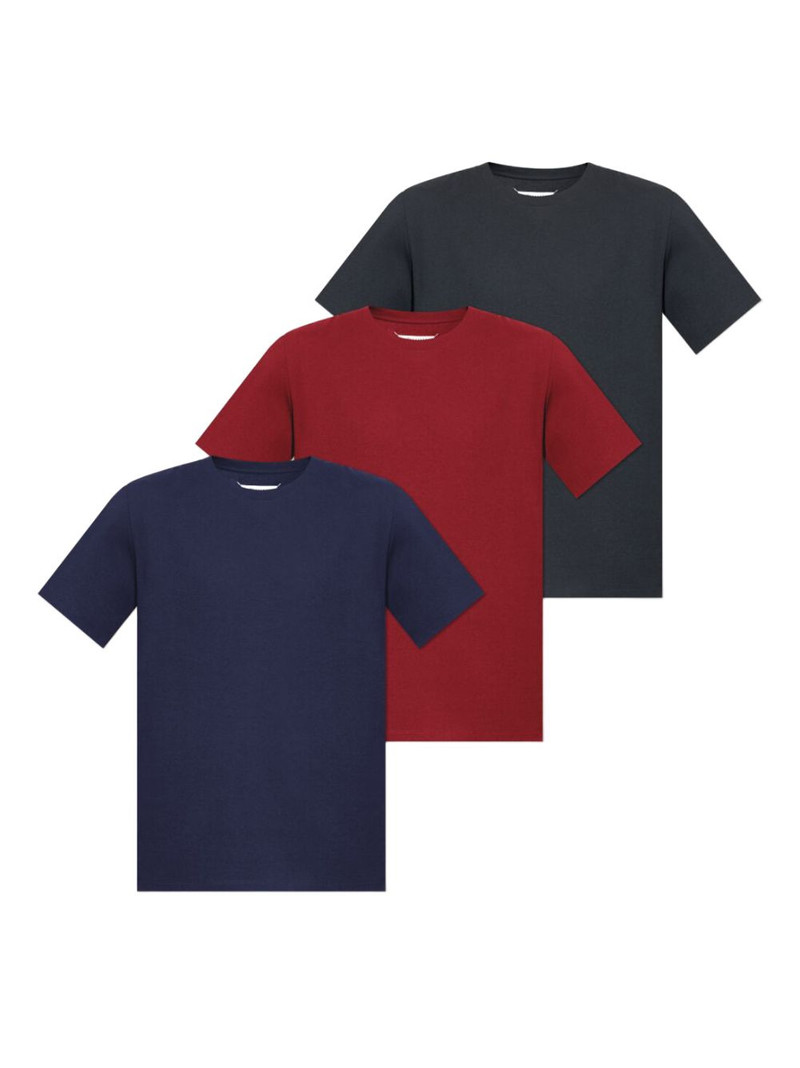 four-stitch crew-neck T-shirt (pack of three) 1
