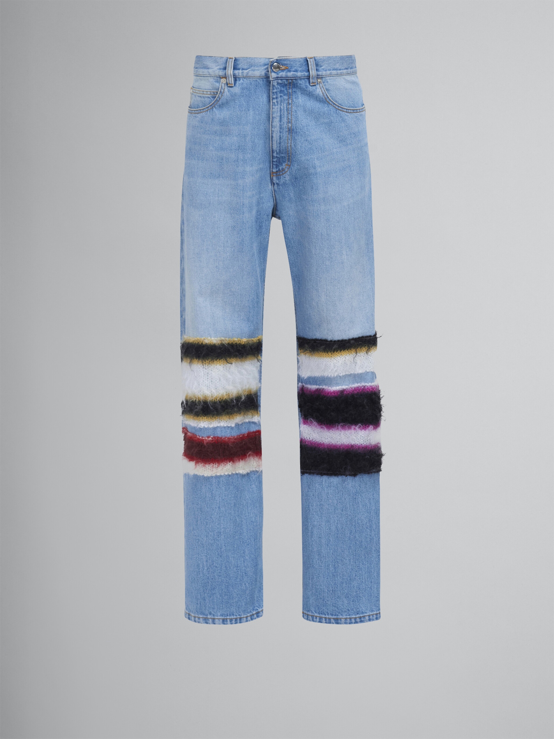 DENIM AND MOHAIR PANTS - 1