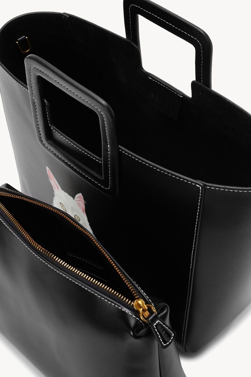 STAUD | CUSTOM SHIRLEY LEATHER BAG | BLACK 8