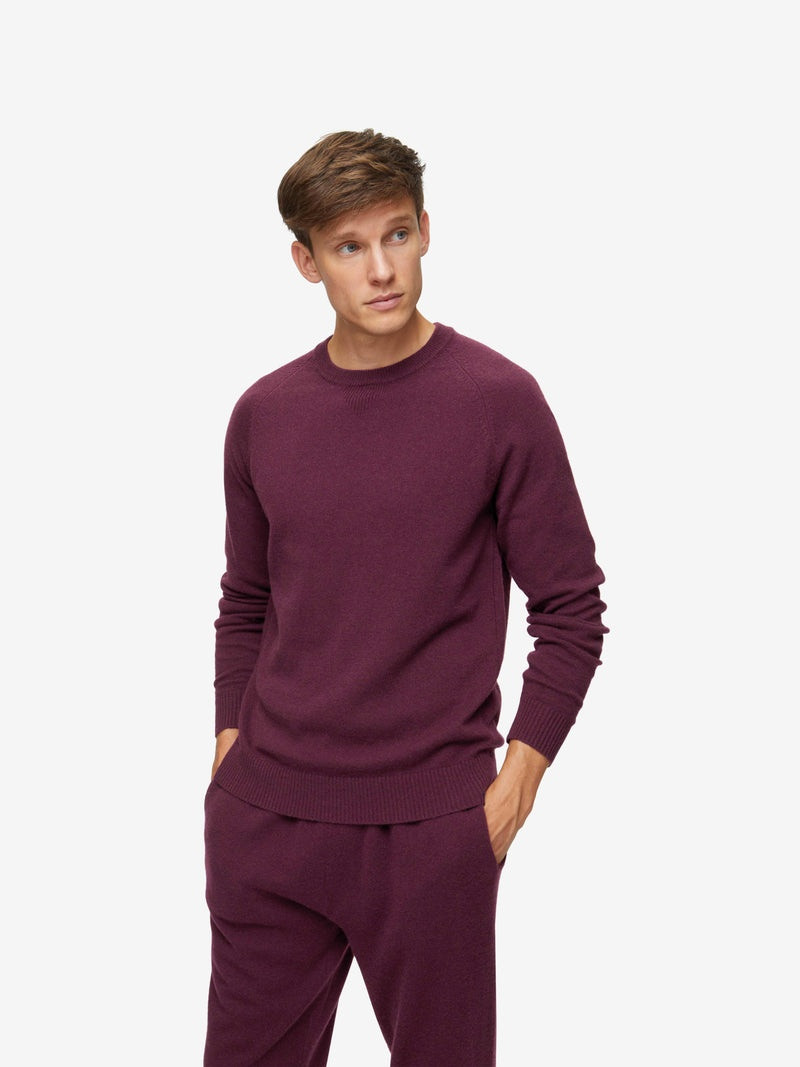 Derek Rose Men's Sweater Finley Cashmere Bordeaux outlook