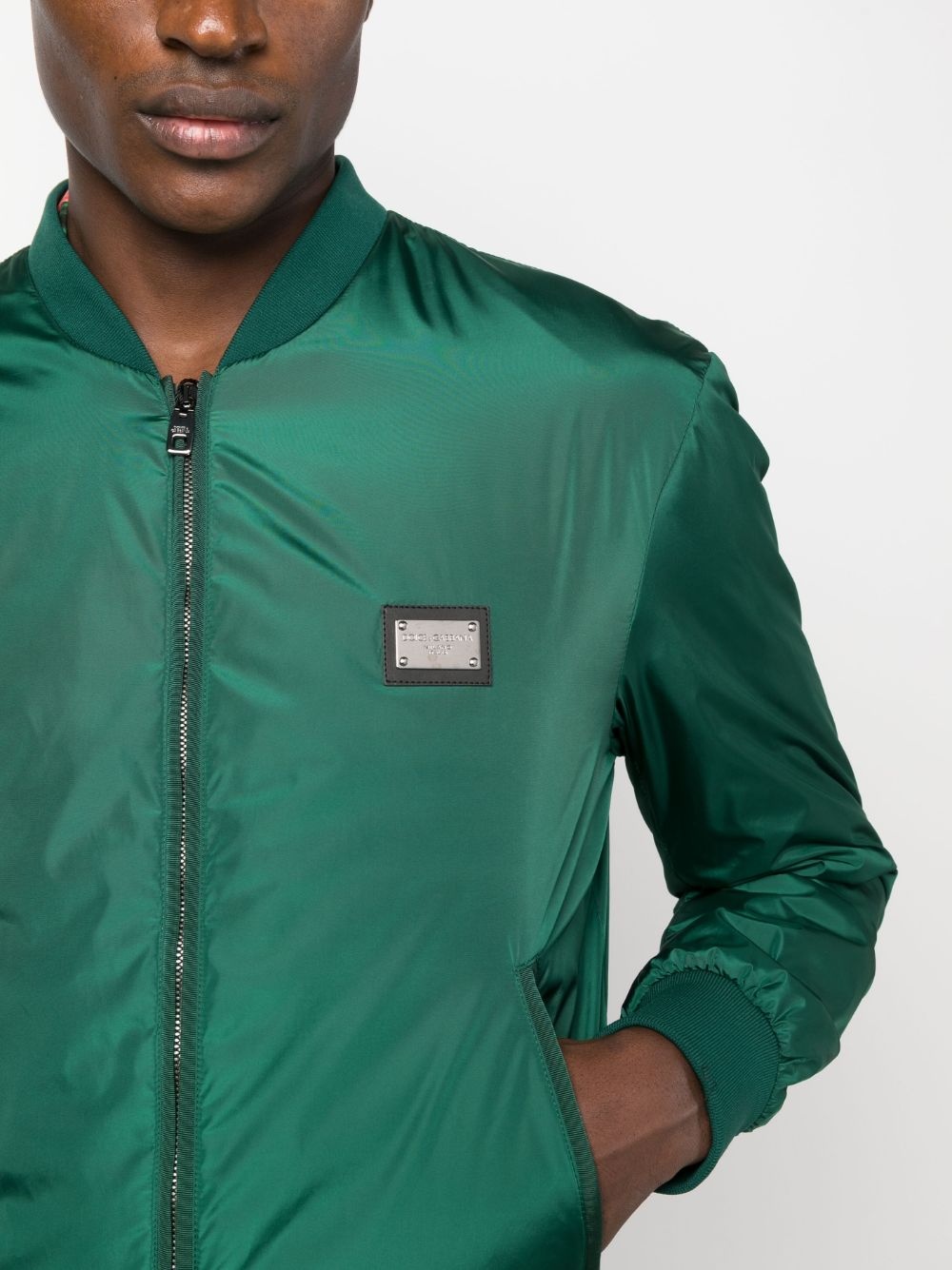 DG Essentials logo-plaque padded jacket - 5