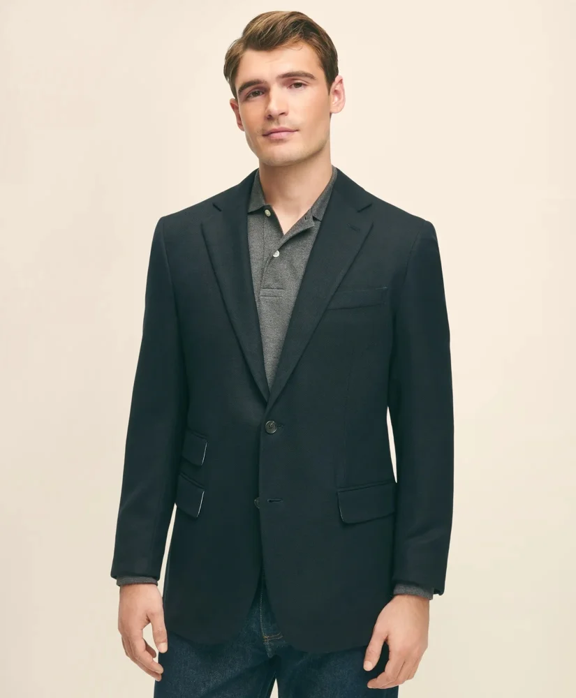 Slim Fit Stretch Wool Hopsack Blazer - 1