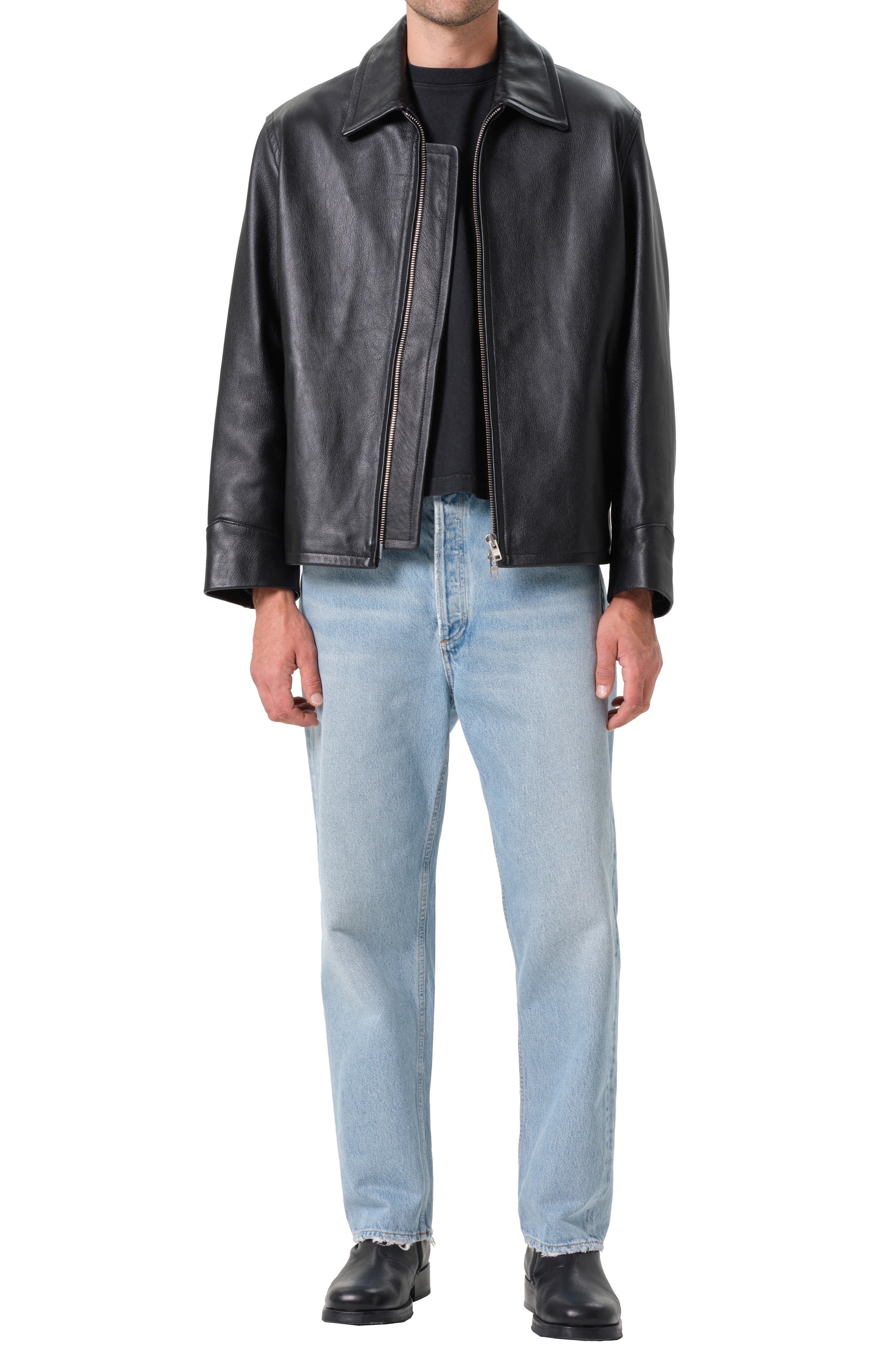 AGOLDE '90s Mid Rise Relaxed Straight Leg Jeans in Force (Vint Marbled Ind) at Nordstrom - 5
