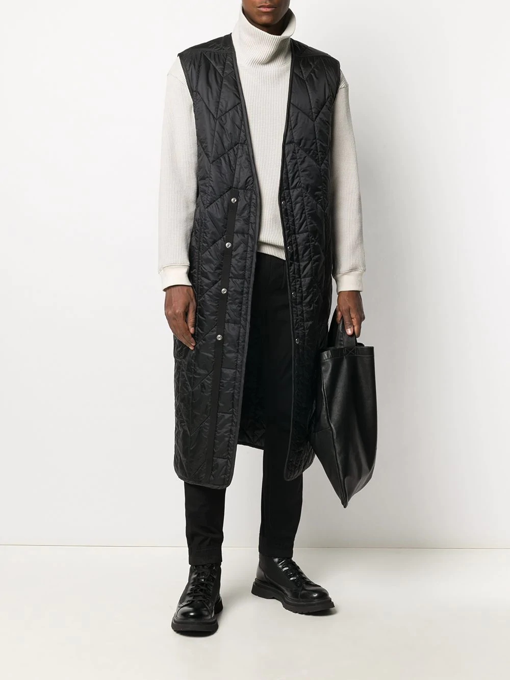 quilted longline gilet - 2