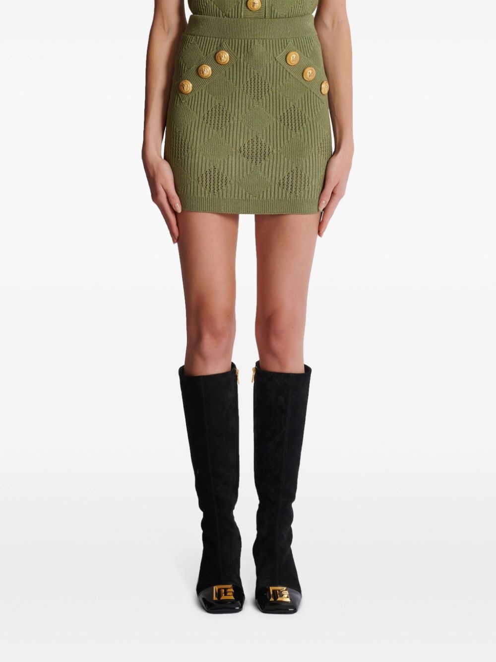 check-pattern mini skirt - 5