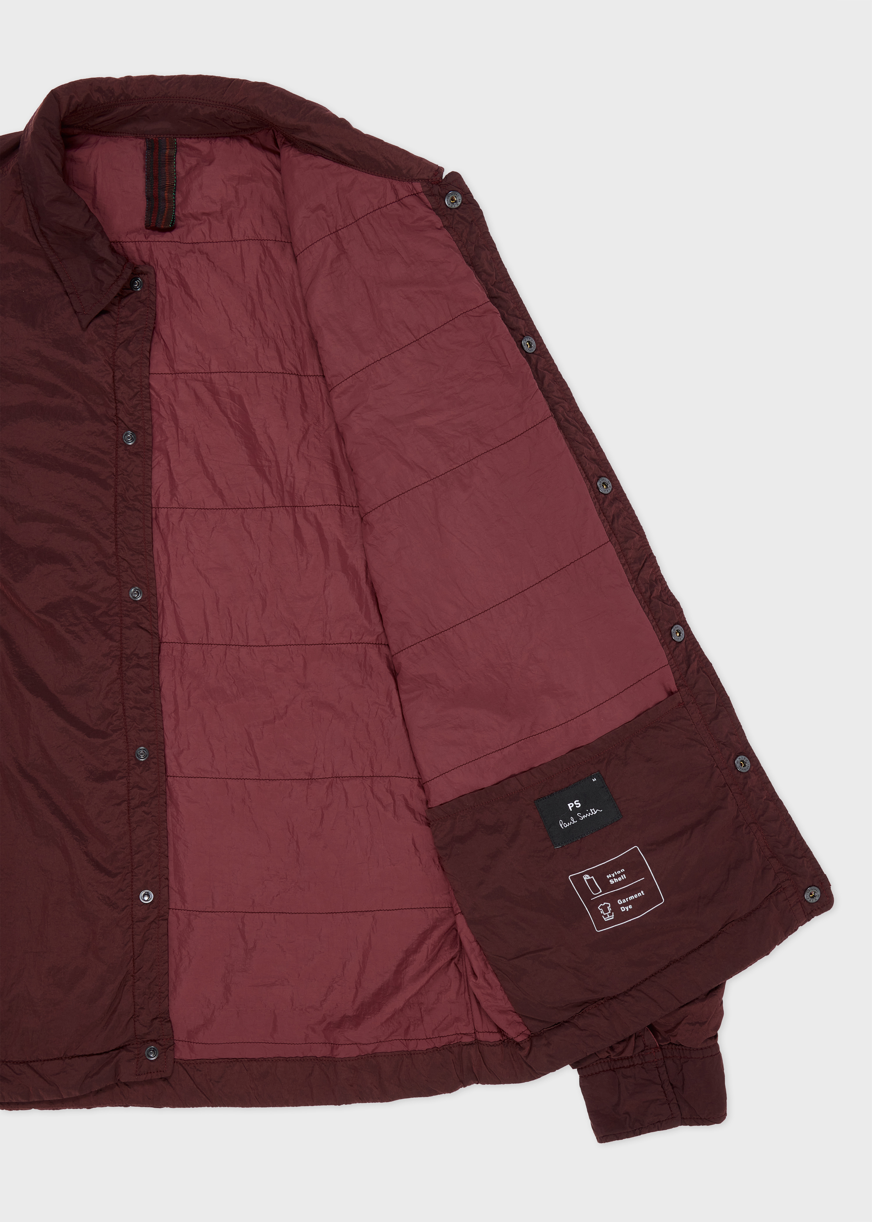 Burgundy Garment Dyed Recycled-Nylon Overshirt - 4