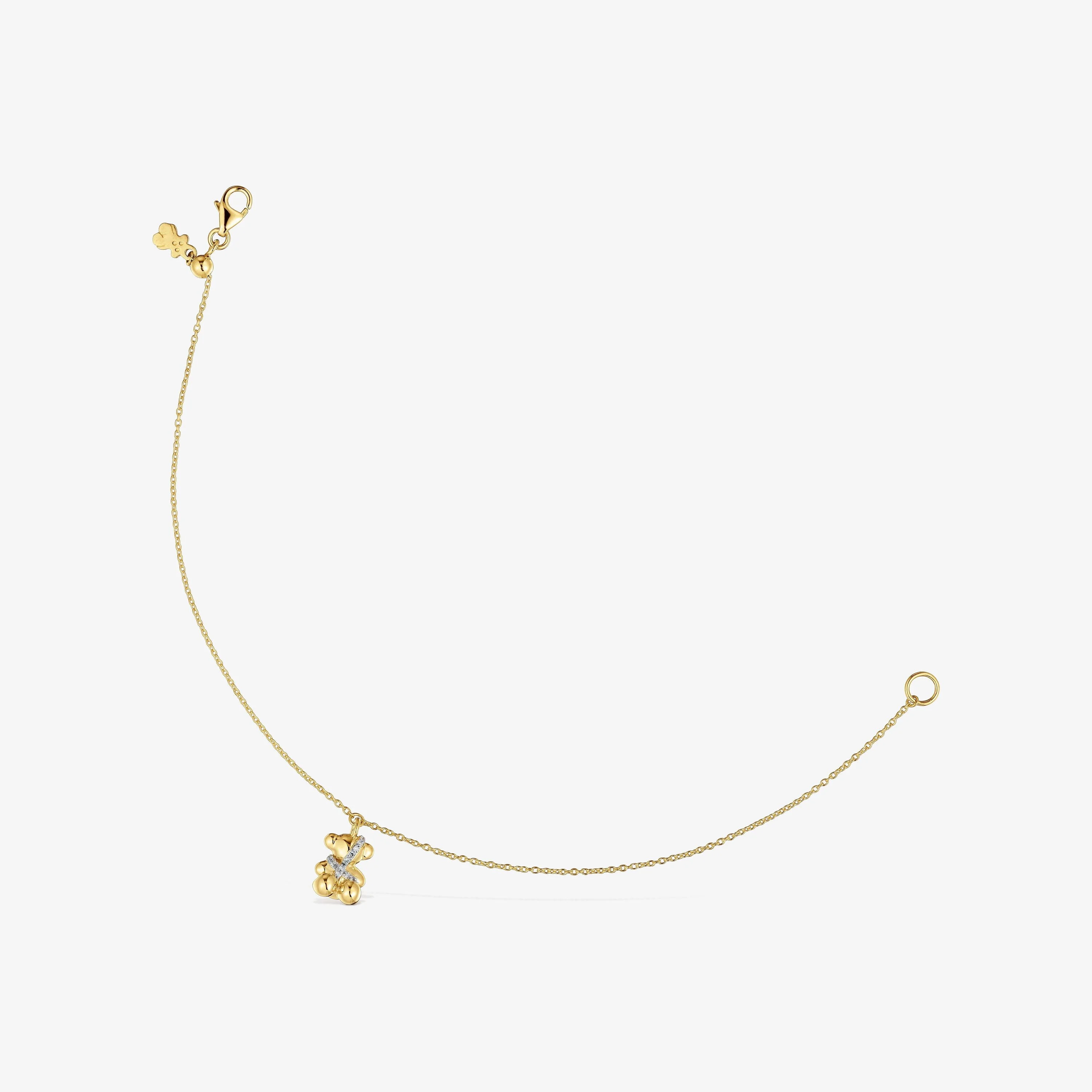 18K solid gold and diamonds Chain bracelet Lligat - 1
