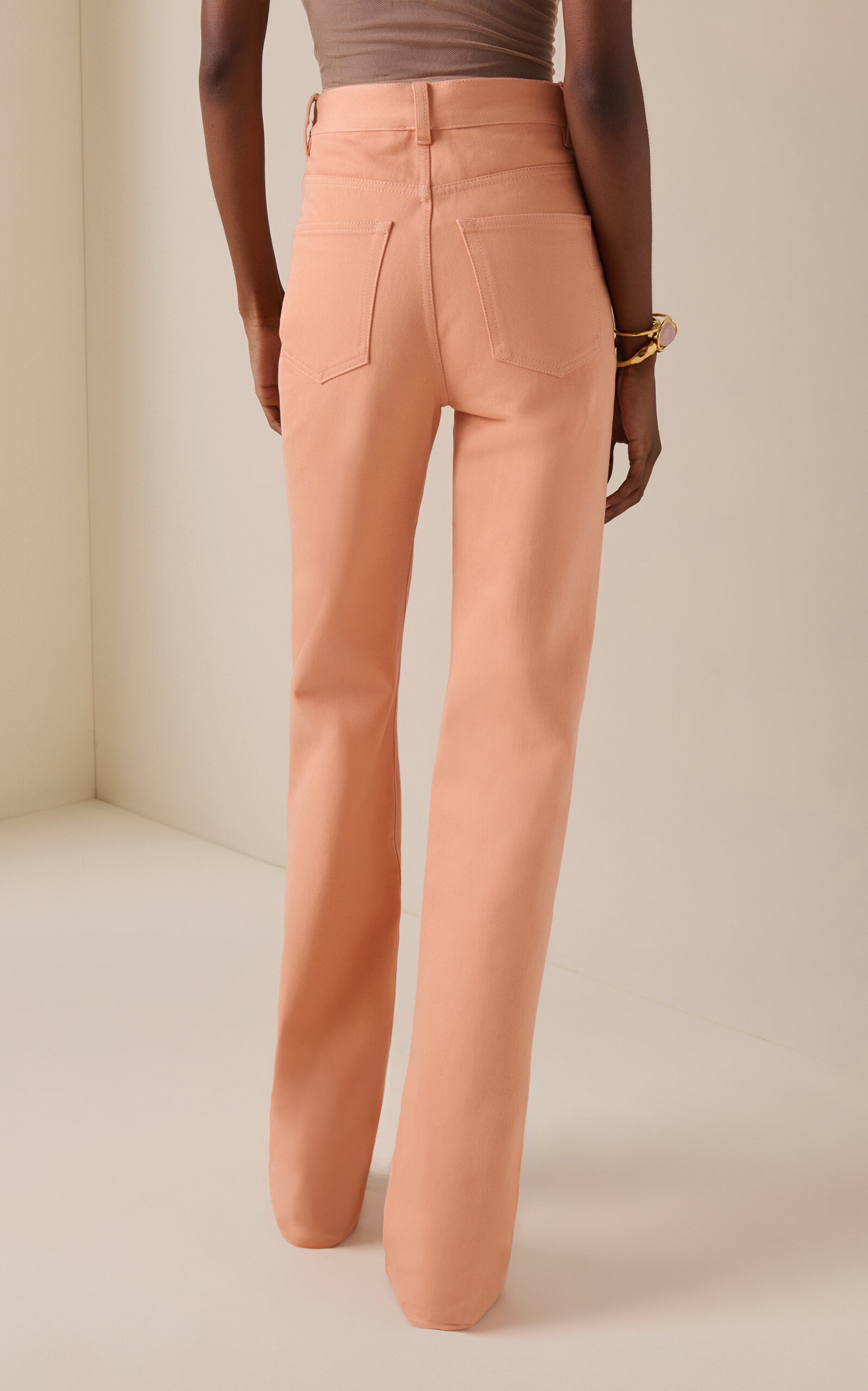 Rigid High-Rise Organic Denim Flared Jeans orange - 4