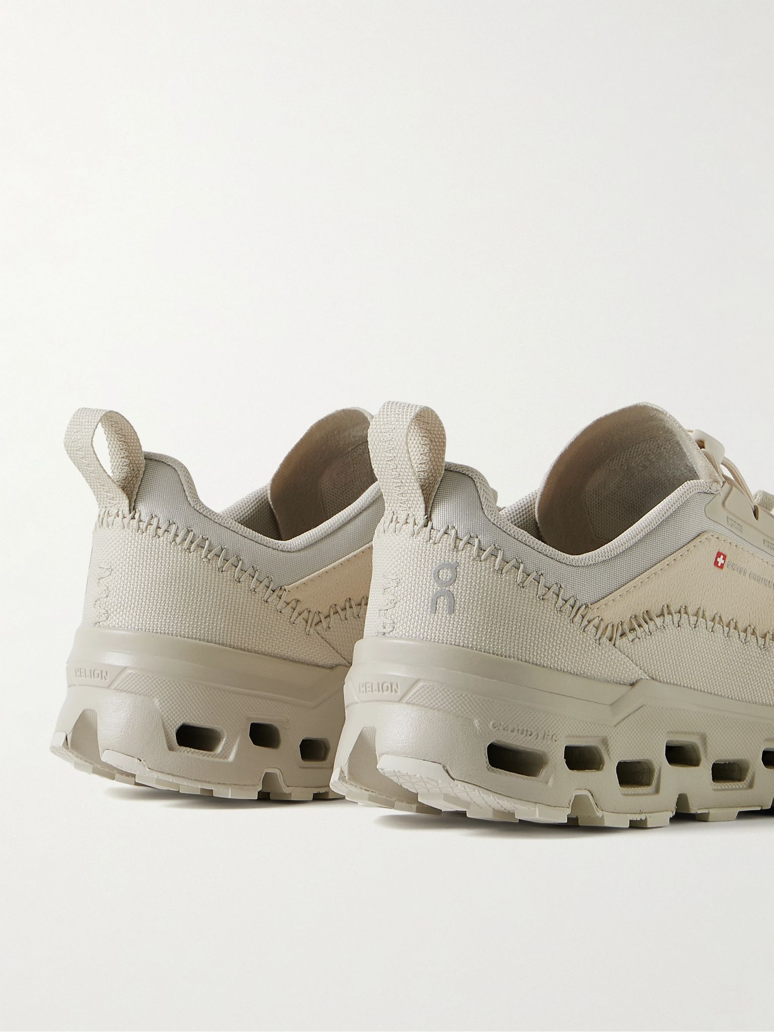 Cloudaway 2 Rubber-Trimmed Coated Recycled-Shell and Mesh Sneakers Ecru - 5