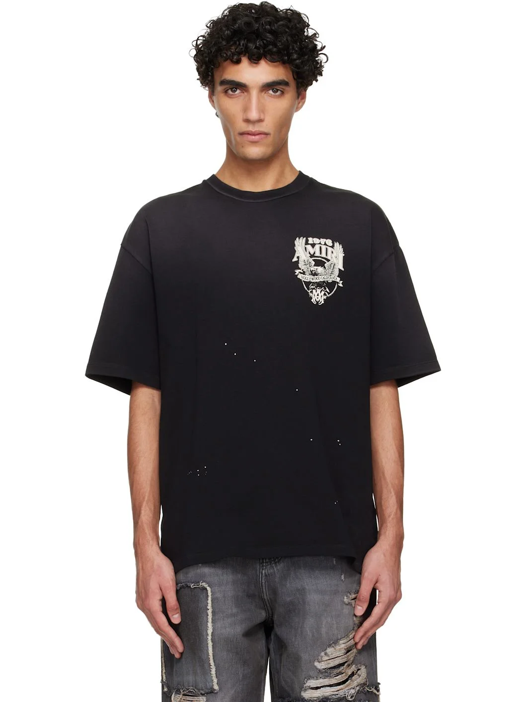 Black AMIRI Eagle Oversized T-shirt - 1